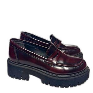 Fabian Arenas Platform Loafers Men's Sz 6 womens sz 7 oxblood burgundy designer